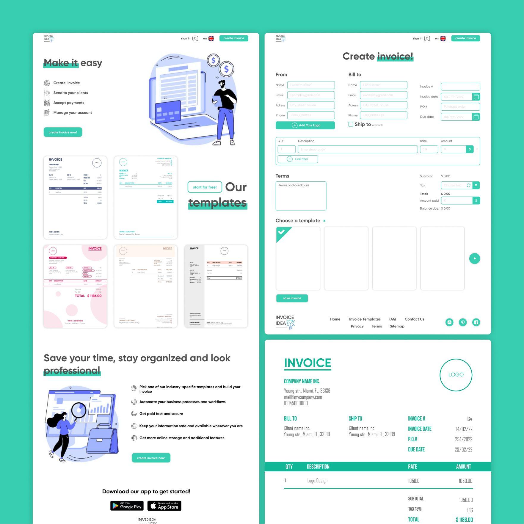 Страницы для чеков и счетов